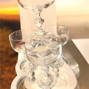 Bohemia vintage champagne coupe glasses. I have 4 glasses and they are crystal